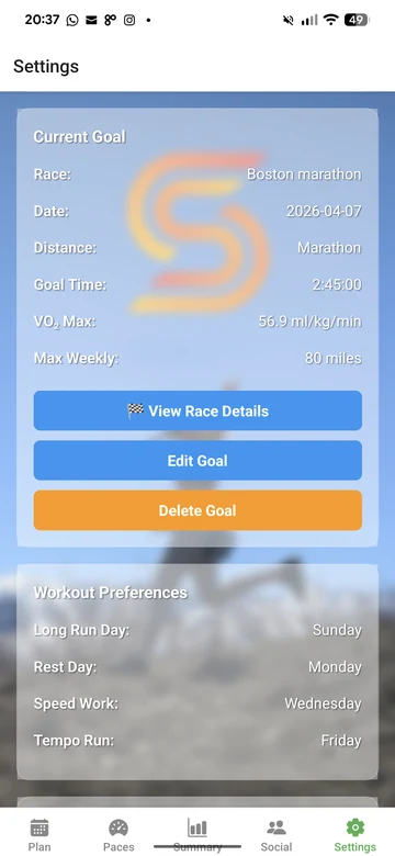 SCAMPR app: Set your goal