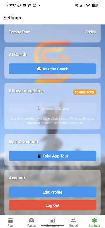 SCAMPR app: Your settings